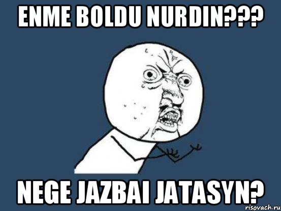 Enme boldu Nurdin??? Nege jazbai jatasyn?, Мем Ну почему