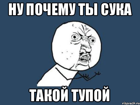 ну почему ты сука такой тупой, Мем Ну почему