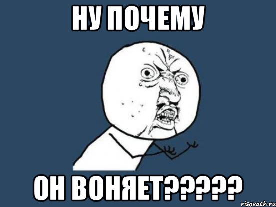 Ну почему ОН ВОНЯЕТ?????, Мем Ну почему