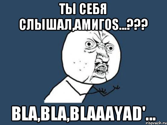 Ты себя слышал,АмигоS...??? Bla,bla,blaaayad'..., Мем Ну почему