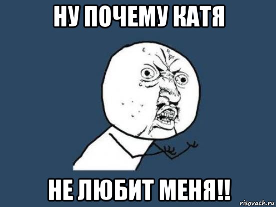 ну почему катя не любит меня!!, Мем Ну почему