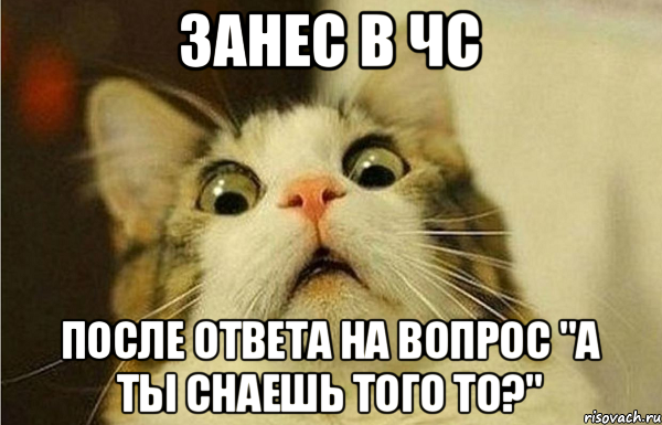 Занес в чс После ответа на вопрос "а ты снаешь того то?", Мем О Господь