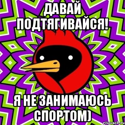 давай подтягивайся! я не занимаюсь спортом), Мем Омская птица