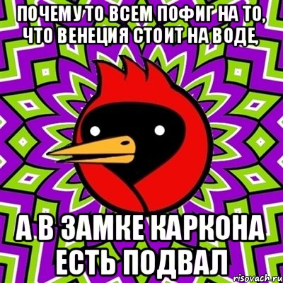 Почему то всем пофиг на то, что Венеция стоит на воде, А в замке Каркона есть подвал, Мем Омская птица