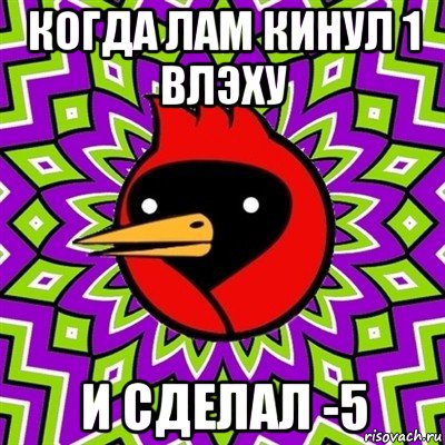 когда лам кинул 1 влэху и сделал -5, Мем Омская птица