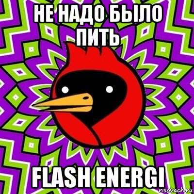 не надо было пить flash energi, Мем Омская птица