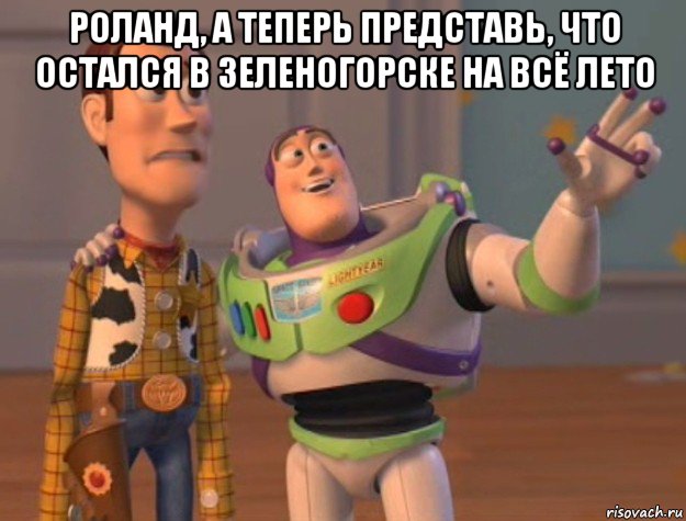 роланд, а теперь представь, что остался в зеленогорске на всё лето , Мем Они повсюду (История игрушек)