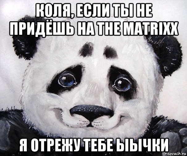 коля, если ты не придёшь на the matrixx я отрежу тебе ыычки