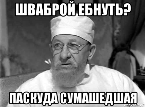 шваброй ебнуть? паскуда сумашедшая, Мем Профессор Преображенский