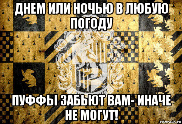 днем или ночью в любую погоду пуффы забьют вам- иначе не могут!