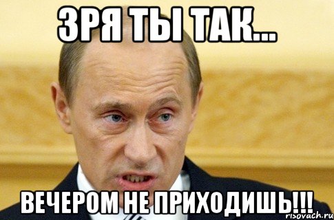 Зря ты так... Вечером не приходишь!!!, Мем путин