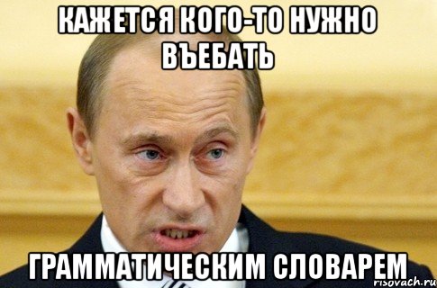 кажется кого-то нужно въебать грамматическим словарем, Мем путин