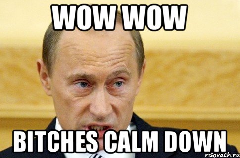 wow wow bitches calm down, Мем путин