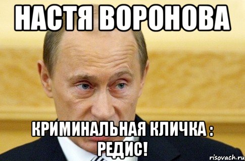 Настя Воронова криминальная кличка : РЕДИС!, Мем путин