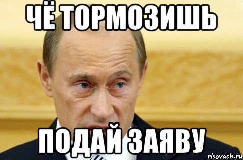 Чё тормозишь Подай заяву, Мем путин