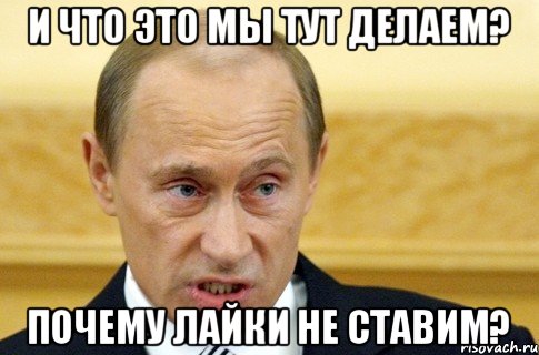 И что это мы тут делаем? Почему лайки не ставим?, Мем путин