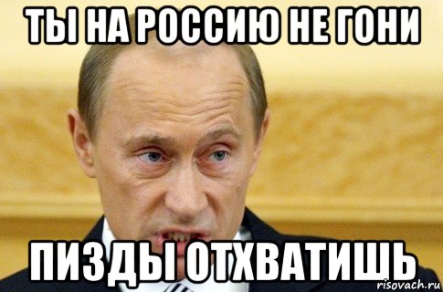 Ты на Россию не гони Пизды отхватишь, Мем путин