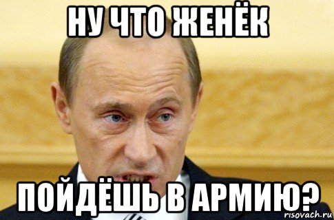 ну что женёк пойдёшь в армию?, Мем путин