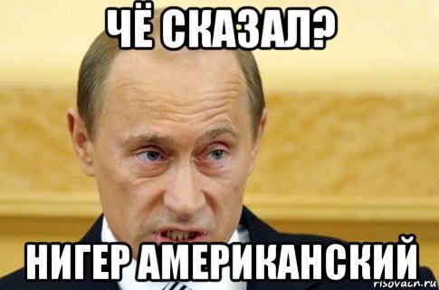 чё сказал? нигер американский, Мем путин