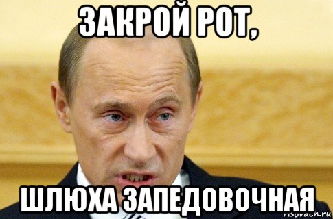 закрой рот, шлюха запедовочная, Мем путин