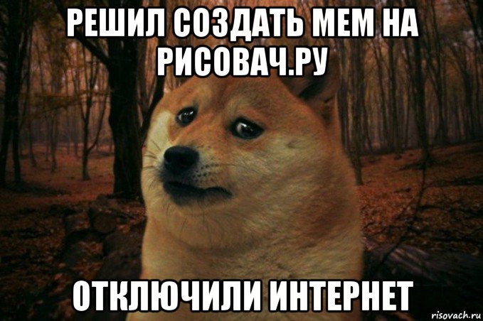 решил создать мем на рисовач.ру отключили интернет, Мем SAD DOGE