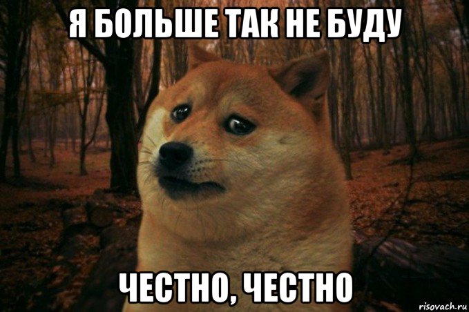 я больше так не буду честно, честно