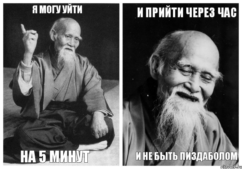 Я могу уйти на 5 минут И прийти через час И не быть пиздаболом, Комикс Мудрец-монах (4 зоны)