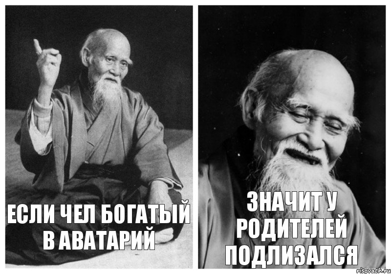 ЕСЛИ ЧЕЛ БОГАТЫЙ В АВАТАРИЙ ЗНАЧИТ У РОДИТЕЛЕЙ ПОДЛИЗАЛСЯ, Комикс Мудрец-монах (2 зоны)