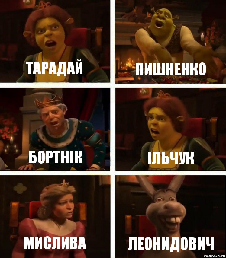 тарадай пишненко бортнік ільчук мислива леонидович, Комикс  Шрек Фиона Гарольд Осел