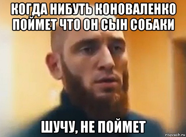 когда нибуть коноваленко поймет что он сын собаки шучу, не поймет, Мем Шучу