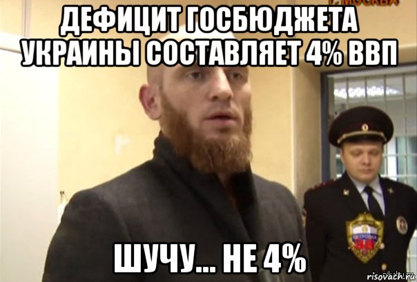 дефицит госбюджета украины составляет 4% ввп шучу... не 4%, Мем Шучу