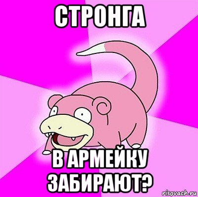 стронга в армейку забирают?, Мем слоупок