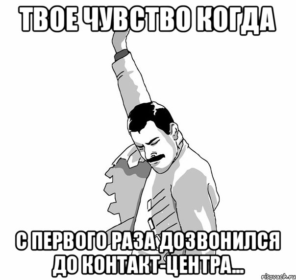 твое чувство когда с первого раза дозвонился до контакт-центра..., Мем   Фрэдди Меркьюри (успех)