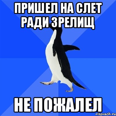 пришел на слет ради зрелищ не пожалел, Мем  Социально-неуклюжий пингвин