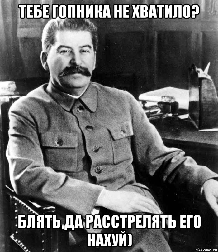 Тебе гопника не хватило? блять,да расстрелять его нахуй), Мем  иосиф сталин