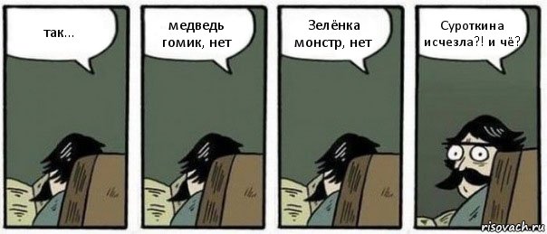 так... медведь гомик, нет Зелёнка монстр, нет Суроткина исчезла?! и чё?, Комикс Staredad