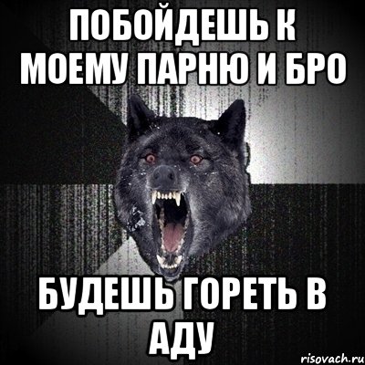 Побойдешь к моему парню и бро Будешь гореть в аду, Мем Сумасшедший волк