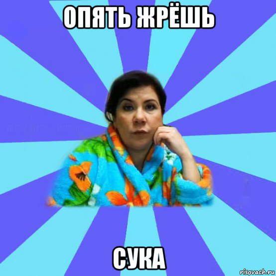 опять жрёшь сука, Мем типичная мама