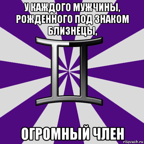 у каждого мужчины, рожденного под знаком близнецы, огромный член, Мем Типичные близнецы