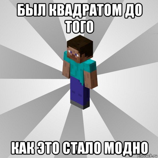 был квадратом до того как это стало модно, Мем Типичный игрок Minecraft