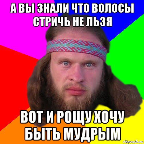 а вы знали что волосы стричь не льзя вот и рощу хочу быть мудрым, Мем Типичный долбослав