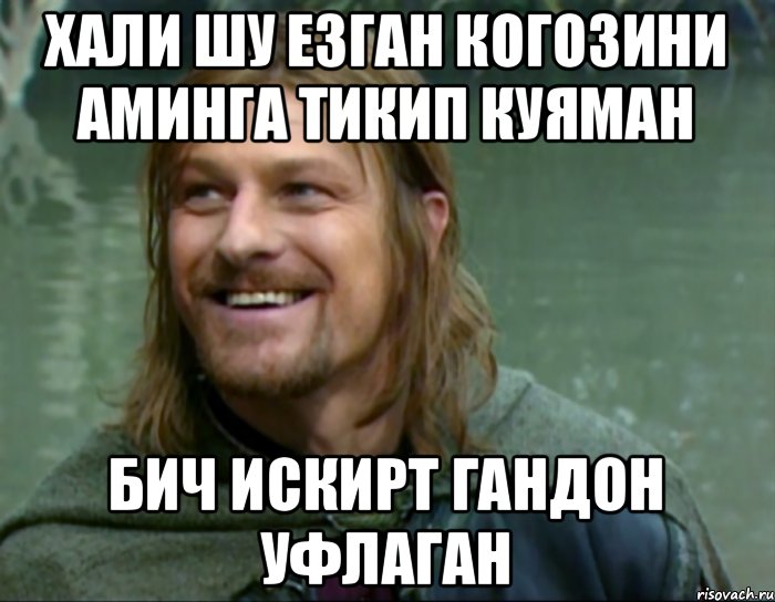 Хали шу езган когозини аминга тикип куяман Бич искирт гандон уфлаган, Мем Тролль Боромир