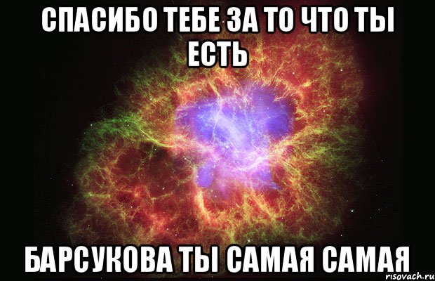 Спасибо тебе за то что ты есть Барсукова ты самая самая, Мем Туманность