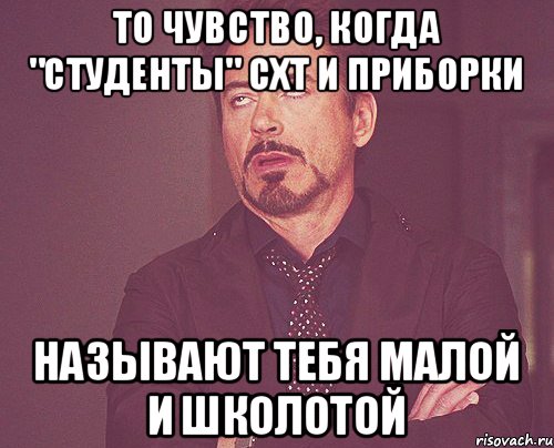 То чувство, когда "студенты" СХТ и Приборки Называют тебя малой и школотой, Мем твое выражение лица