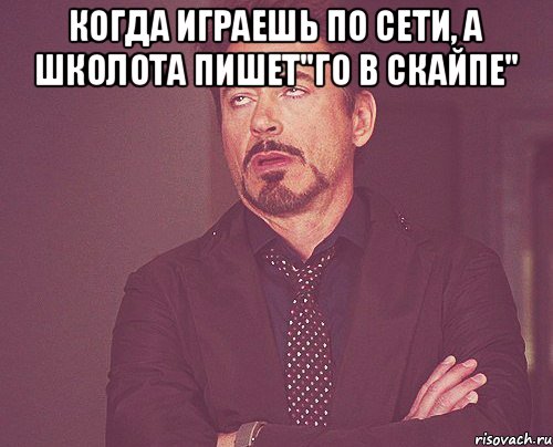 Когда играешь по сети, а школота пишет"Го в скайпе" , Мем твое выражение лица