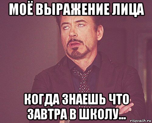 моё выражение лица когда знаешь что завтра в школу..., Мем твое выражение лица