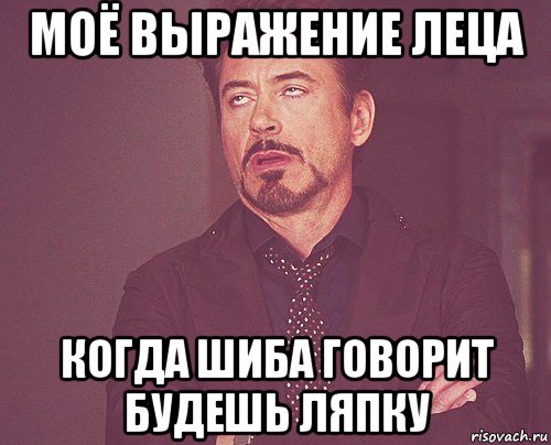 моё выражение леца когда шиба говорит будешь ляпку, Мем твое выражение лица
