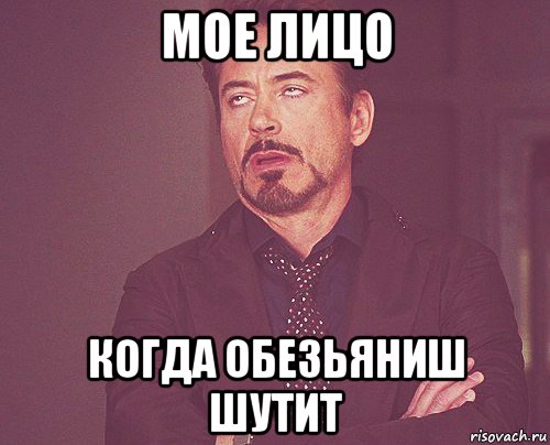 мое лицо когда обезьяниш шутит, Мем твое выражение лица
