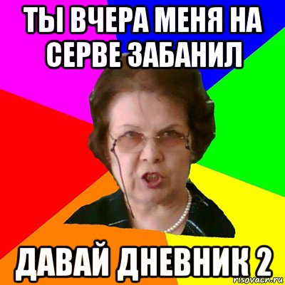 ты вчера меня на серве забанил давай дневник 2, Мем Типичная училка