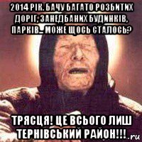 2014 рік. бачу багато розбитих доріг, занедбаних будинків, парків... може щось сталось? трясця! це всього лиш тернівський район!!!, Мем Ванга (цвет)